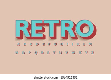 Modern 3D font and alphabet for poster  sticker vector