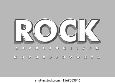 Modern 3D font and alphabet for poster  sticker vector