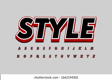 Modern 3D font and alphabet for poster  sticker vector