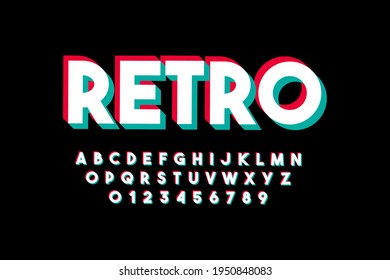Modern 3D font and alphabet for poster, sticker vector