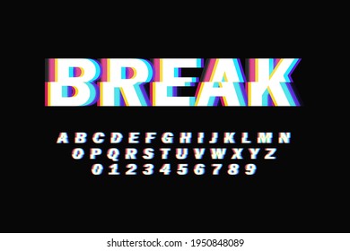 Modern 3D font and alphabet for poster, sticker vector