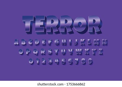 modern 3d font effect, modern bold font effect with highlight