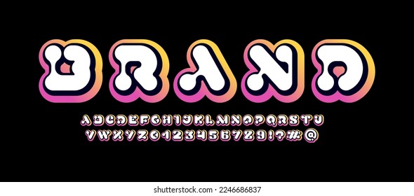 Modern 3d font, trendy futuristic science alphabet, vector illustration 10EPS