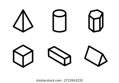 Moderne 3D geometrische Formen Icon Kollektion mit sauberen abstrakten Formen für kreative visuelle Modellierung Konzepte und professionelle Design-Projekte entwickelt
