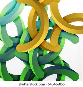 Modern 3d geometrical style background, arch circular lines. Vector template