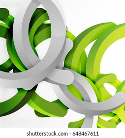 Moderno fondo de estilo geométrico 3d, líneas circulares en arco. Plantilla de vector