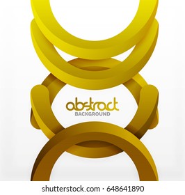 Moderno fondo de estilo geométrico 3d, líneas circulares en arco. Plantilla de vector