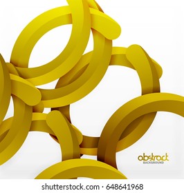 Modern 3d geometrical style background, arch circular lines. Vector template