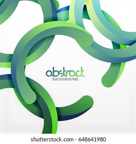 Modern 3d geometrical style background, arch circular lines. Vector template