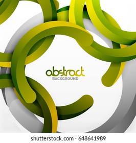 Modern 3d geometrical style background, arch circular lines. Vector template