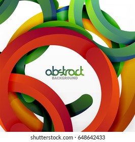 Modern 3d geometrical style background, arch circular lines. Vector template