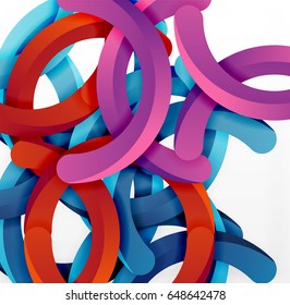 Modern 3d geometrical style background, arch circular lines. Vector template