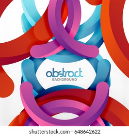 Modern 3d geometrical style background, arch circular lines. Vector template