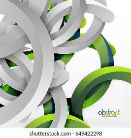 Moderno fondo de estilo geométrico 3d, líneas circulares en arco. Plantilla de vector