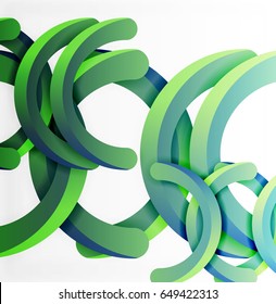Moderner 3D-geometrischer Hintergrund, kreisförmige Bogenlinien. Vektorgrafik-Vorlage