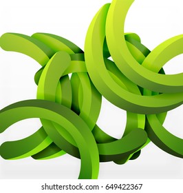 Moderno fondo de estilo geométrico 3d, líneas circulares en arco. Plantilla de vector