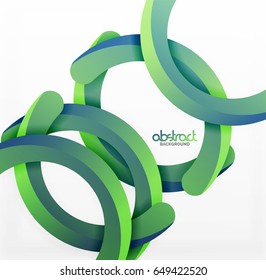 Moderno fondo de estilo geométrico 3d, líneas circulares en arco. Plantilla de vector