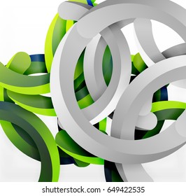 Modern 3d geometrical style background, arch circular lines. Vector template