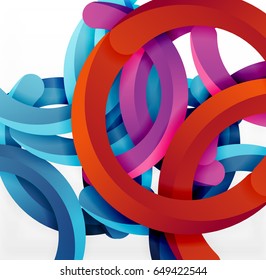 Modern 3d geometrical style background, arch circular lines. Vector template