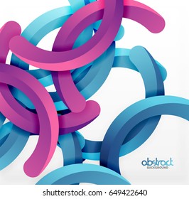 Modern 3d geometrical style background, arch circular lines. Vector template