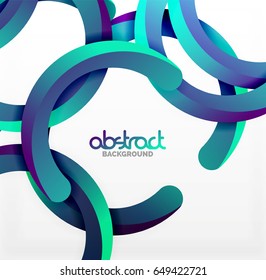 Modern 3d geometrical style background, arch circular lines. Vector template