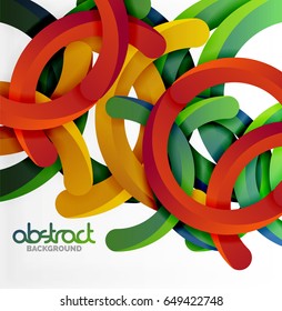 Moderno fondo de estilo geométrico 3d, líneas circulares en arco. Plantilla de vector