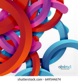 Moderner 3D-geometrischer Hintergrund, kreisförmige Bogenlinien. Vektorgrafik-Vorlage