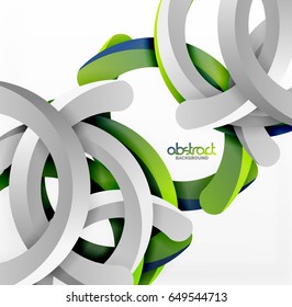 Modern 3d geometrical style background, arch circular lines. Vector template