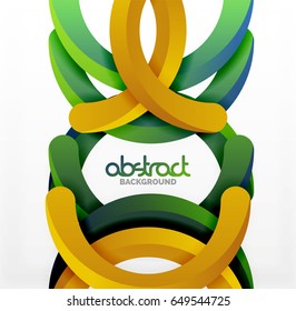 Modern 3d geometrical style background, arch circular lines. Vector template