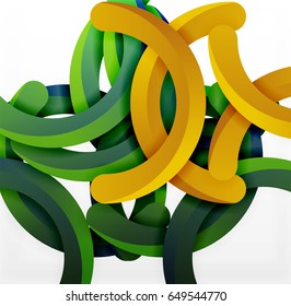 Modern 3d geometrical style background, arch circular lines. Vector template