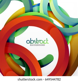 Modern 3d geometrical style background, arch circular lines. Vector template