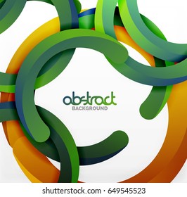 Modern 3d geometrical style background, arch circular lines. Vector template