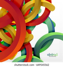 Modern 3d geometrical style background, arch circular lines. Vector template