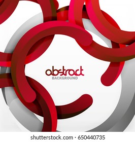 Moderno fondo de estilo geométrico 3d, líneas circulares en arco. Plantilla de vector