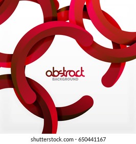Moderno fondo de estilo geométrico 3d, líneas circulares en arco. Plantilla de vector