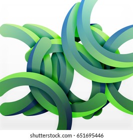 Modern 3d geometrical style background, arch circular lines. Vector template