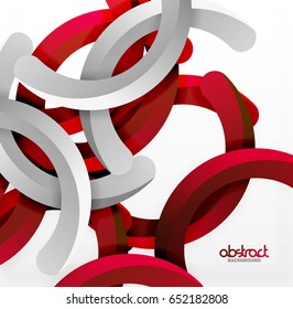 Modern 3d geometrical style background, arch circular lines. Vector template