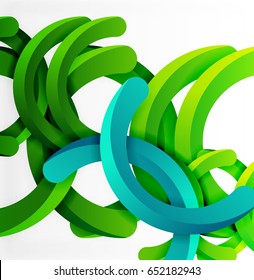 Moderno fondo de estilo geométrico 3d, líneas circulares en arco. Plantilla de vector