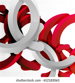 Moderno fondo de estilo geométrico 3d, líneas circulares en arco. Plantilla de vector
