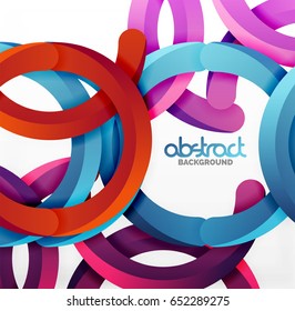 Modern 3d geometrical style background, arch circular lines. Vector template