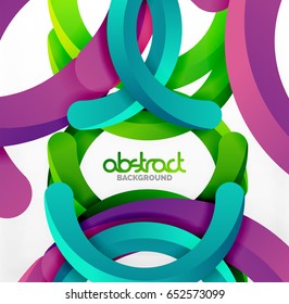 Modern 3d geometrical style background, arch circular lines. Vector template