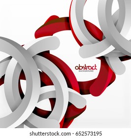 Modern 3d geometrical style background, arch circular lines. Vector template