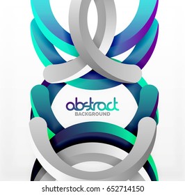 Modern 3d geometrical style background, arch circular lines. Vector template
