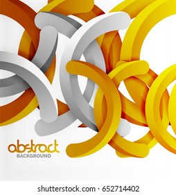 Moderner 3D-geometrischer Hintergrund, orangefarbene Bogenrunden. Vektorgrafik-Vorlage