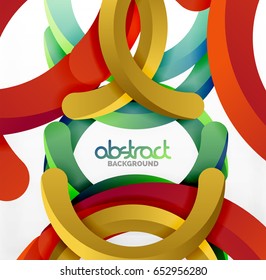 Modern 3d geometrical style background, arch circular lines. Vector template