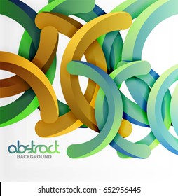 Modern 3d geometrical style background, arch circular lines. Vector template
