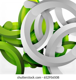 Modern 3d geometrical style background, arch circular lines. Vector template