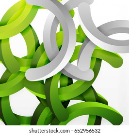 Moderno fondo de estilo geométrico 3d, líneas circulares en arco. Plantilla de vector