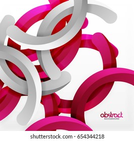Modern 3d geometrical style background, arch circular lines. Vector template
