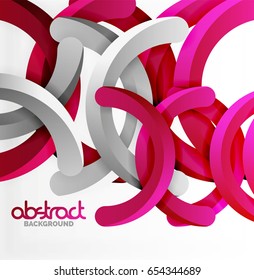Modern 3d geometrical style background, arch circular lines. Vector template